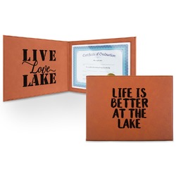 Lake House Leatherette Certificate Holder - Front and Inside (Personalized)