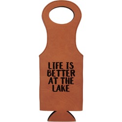 Lake House Leatherette Wine Tote - Single Sided (Personalized)