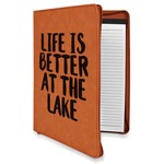 Lake House Leatherette Zipper Portfolio with Notepad - Double Sided (Personalized)