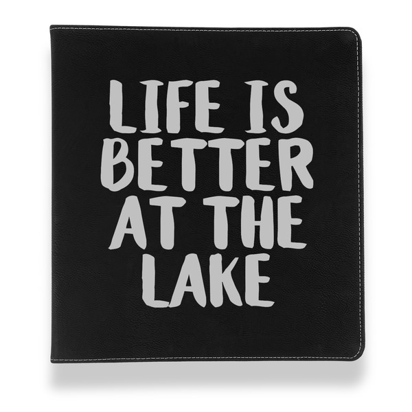 Custom Lake House Leather Binder - 1" - Black (Personalized)