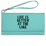 Lake House Ladies Leatherette Wallet - Laser Engraved- Teal (Personalized)