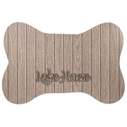 Lake House Bone Shaped Dog Food Mat (Large) (Personalized)