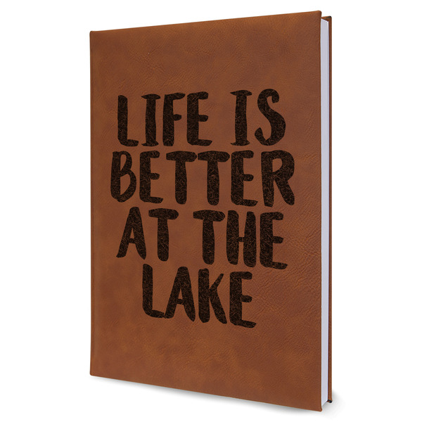Custom Lake House Leather Sketchbook - Large - Double Sided (Personalized)