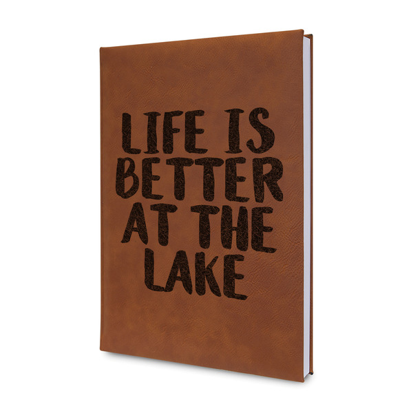 Custom Lake House Leather Sketchbook - Small - Double Sided (Personalized)