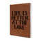 Lake House Leather Sketchbook - Small - Double Sided - Angled View