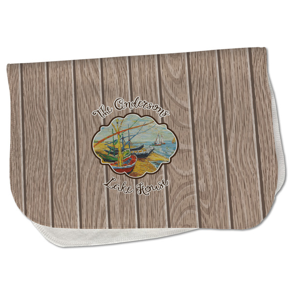 Custom Lake House Burp Cloth - Fleece w/ Name or Text