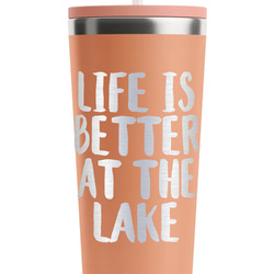 Lake House RTIC Everyday Tumbler with Straw - 28oz - Peach - Single-Sided (Personalized)