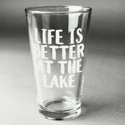 Lake House Pint Glass - Engraved (Single) (Personalized)