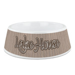 Lake House Plastic Dog Bowl (Personalized)