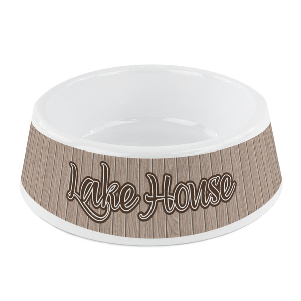 Custom Lake House Plastic Dog Bowl - Small (Personalized)