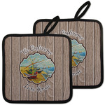 Lake House Pot Holders - Set of 2 w/ Name or Text