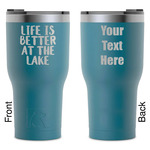 Lake House RTIC Tumbler - Dark Teal - Laser Engraved - Double-Sided (Personalized)