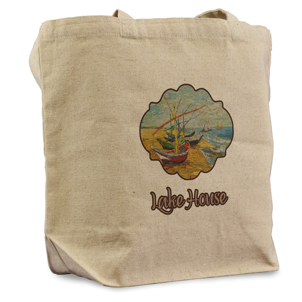 Custom Lake House Reusable Cotton Grocery Bag (Personalized)