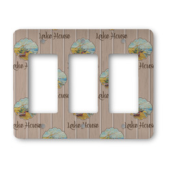 Lake House Rocker Style Light Switch Cover - Three Switch (Personalized)