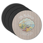 Lake House Round Rubber Backed Coasters - Set of 4 (Personalized)