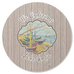 Lake House Round Rubber Backed Coaster (Personalized)