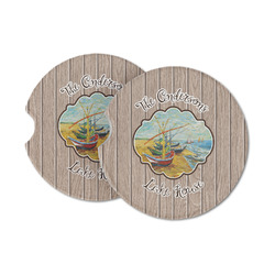 Lake House Sandstone Car Coasters - Set of 2 (Personalized)