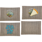 Lake House Set of 4 Glass Rectangular Appetizer / Dessert Plate (Personalized)