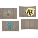 Lake House Set of 4 Glass Rectangular Lunch / Dinner Plate (Personalized)