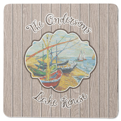Lake House Square Rubber Backed Coaster (Personalized)