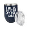 Lake House Stainless Wine Tumblers - Navy - Single Sided - Alt View