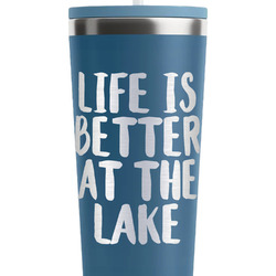 Lake House RTIC Everyday Tumbler with Straw - 28oz - Steel Blue - Double-Sided (Personalized)