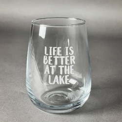 Lake House Stemless Wine Glass (Single) (Personalized)