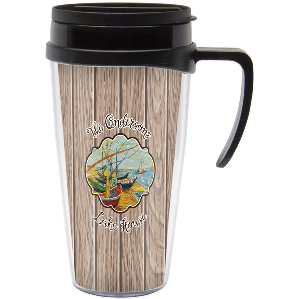 Custom Lake House Acrylic Travel Mug with Handle (Personalized)