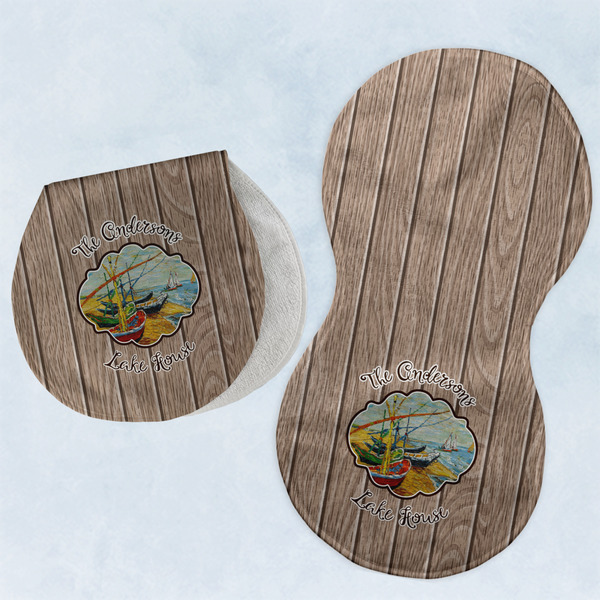 Custom Lake House Burp Pads - Velour - Set of 2 w/ Name or Text