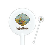 Lake House 5.5" Round Plastic Stir Sticks - White - Double Sided (Personalized)