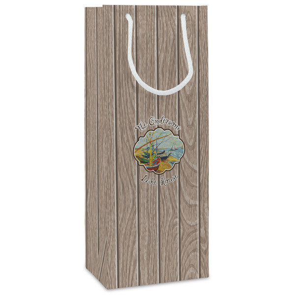 Custom Lake House Wine Gift Bags - Matte (Personalized)