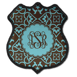 Floral Iron On Shield Patch C w/ Monogram