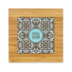 Floral Bamboo Trivet with Ceramic Tile Insert (Personalized)