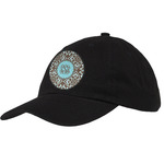 Floral Baseball Cap - Black (Personalized)