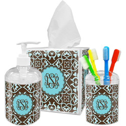 Floral Acrylic Bathroom Accessories Set w/ Monogram