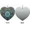 Floral Ceramic Flat Ornament - Heart Front & Back (APPROVAL)