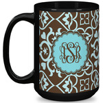 Floral 15 Oz Coffee Mug - Black (Personalized)