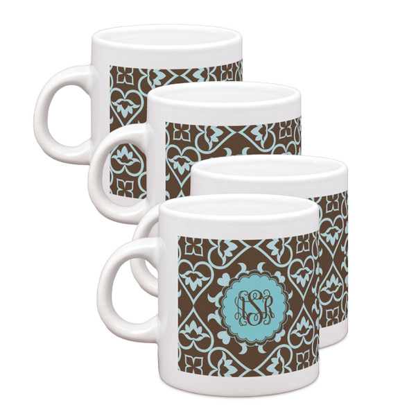 Custom Floral Single Shot Espresso Cups - Set of 4 (Personalized)