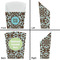 Floral French Fry Favor Box - Front & Back View