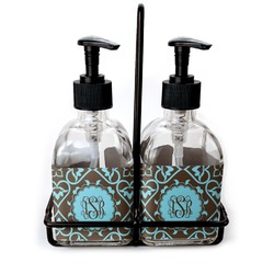 Floral Glass Soap & Lotion Bottle Set (Personalized)