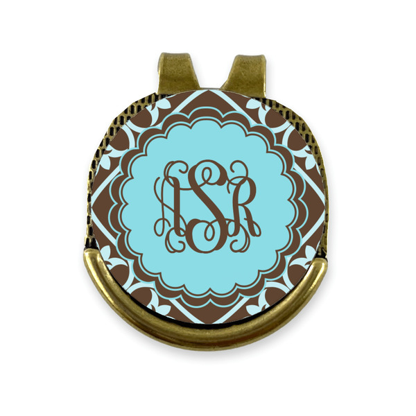 Custom Floral Golf Ball Marker - Hat Clip - Gold