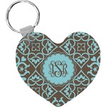 Floral Heart Plastic Keychain w/ Monogram