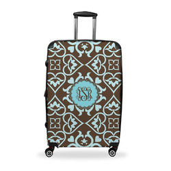 Floral Suitcase - 28" Large - Checked w/ Monogram