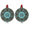 Floral Metal Ball Ornament - Front and Back