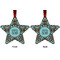 Floral Metal Star Ornament - Front and Back