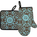 Floral Oven Mitt & Pot Holder Set w/ Monogram