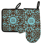 Floral Left Oven Mitt & Pot Holder Set w/ Monogram