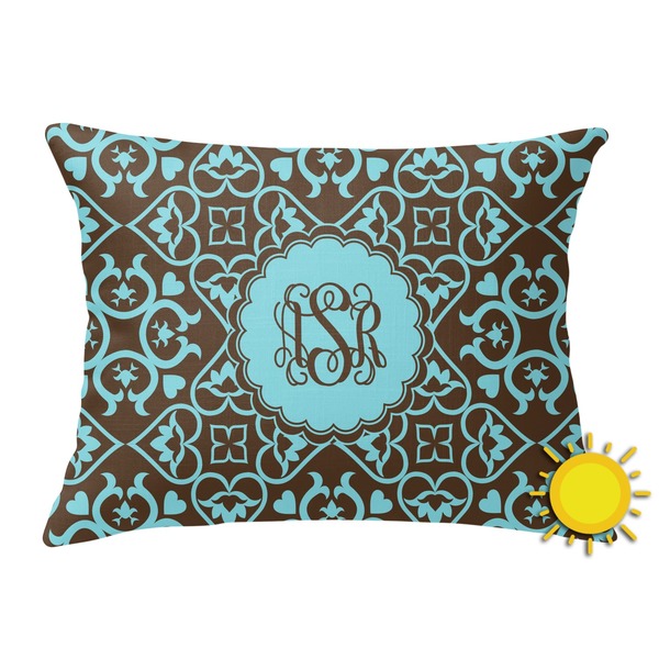 Custom Floral Outdoor Throw Pillow (Rectangular) (Personalized)