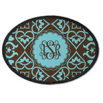 Floral Iron On Oval Patch w/ Monogram