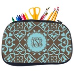 Floral Neoprene Pencil Case - Medium w/ Monogram